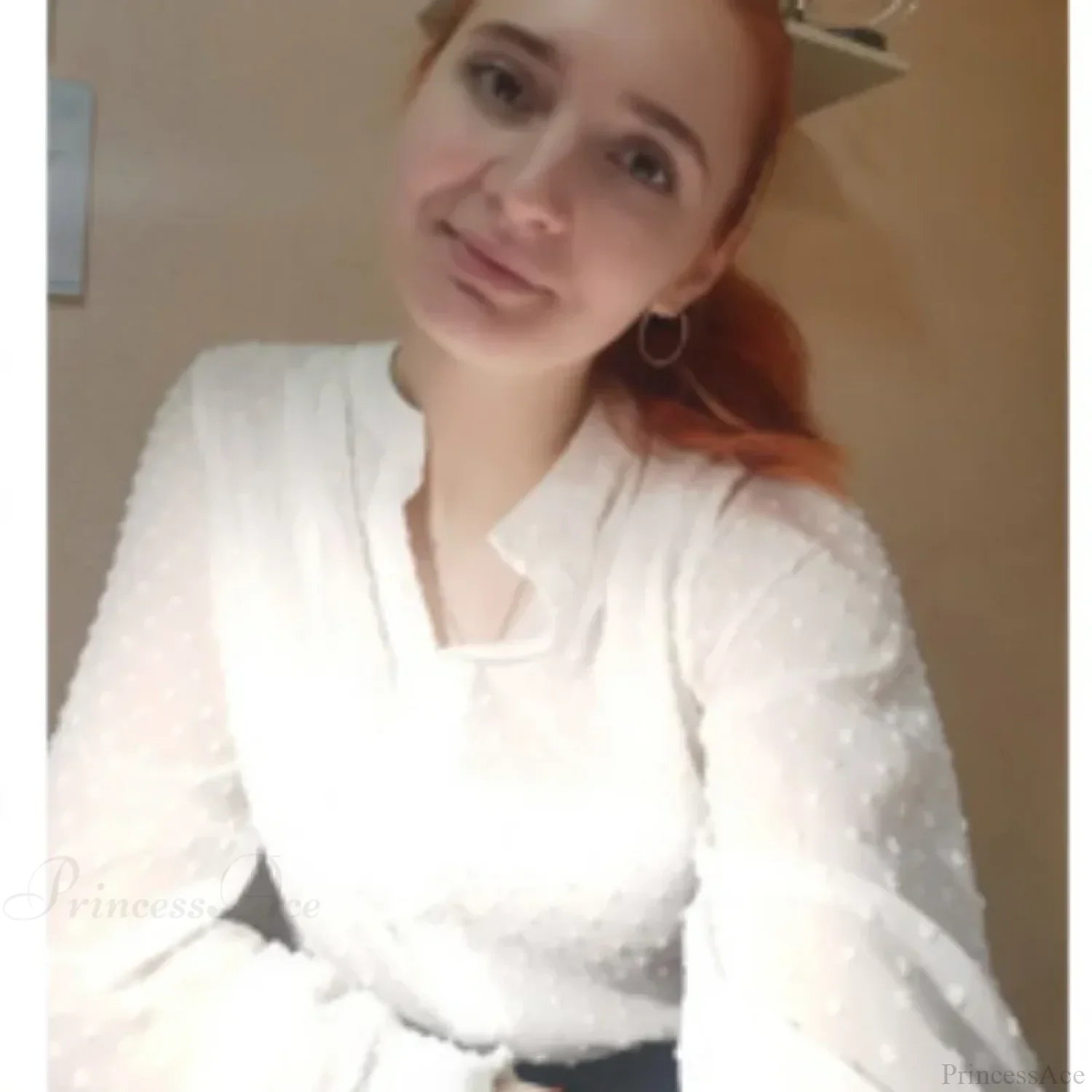 Spring Long Sleeve White Office Blouse - Image 2