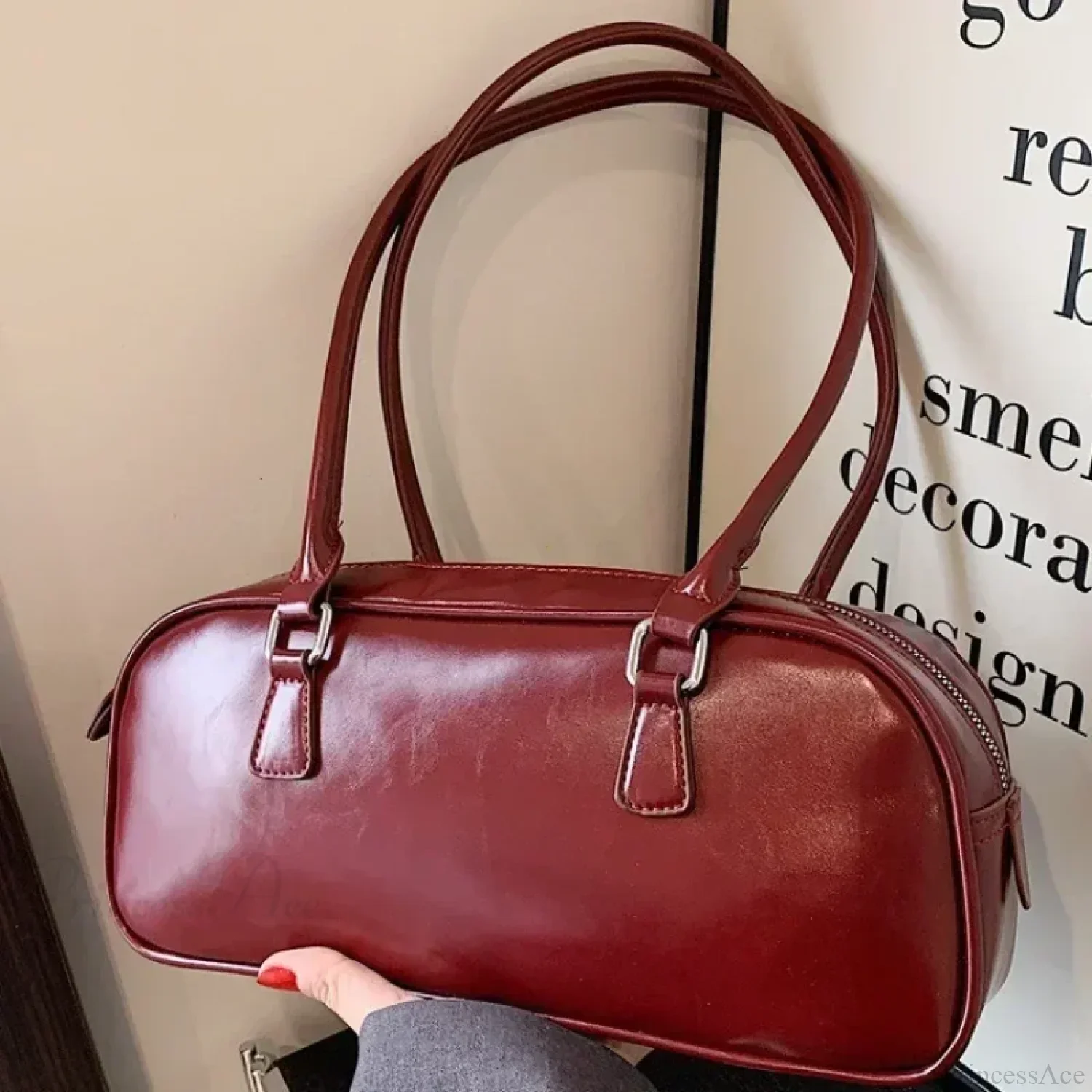 Spring Retro PU Leather Underarm Shoulder Bag - Image 2