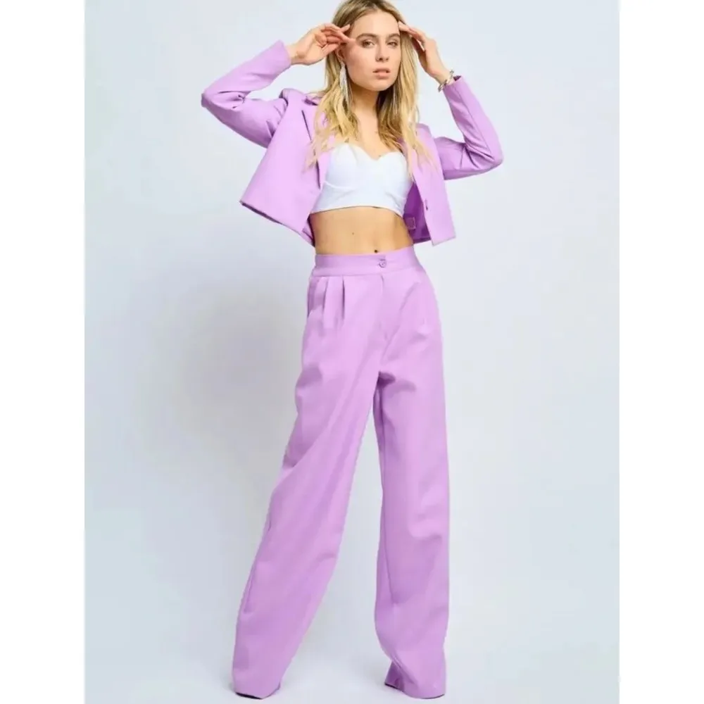 Spring Slim Wide Leg Pants Office Two Piece Set - Image 5