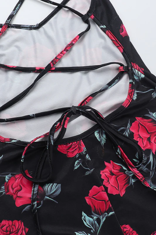 Square Neck Floral Cami Party Dress - Image 13