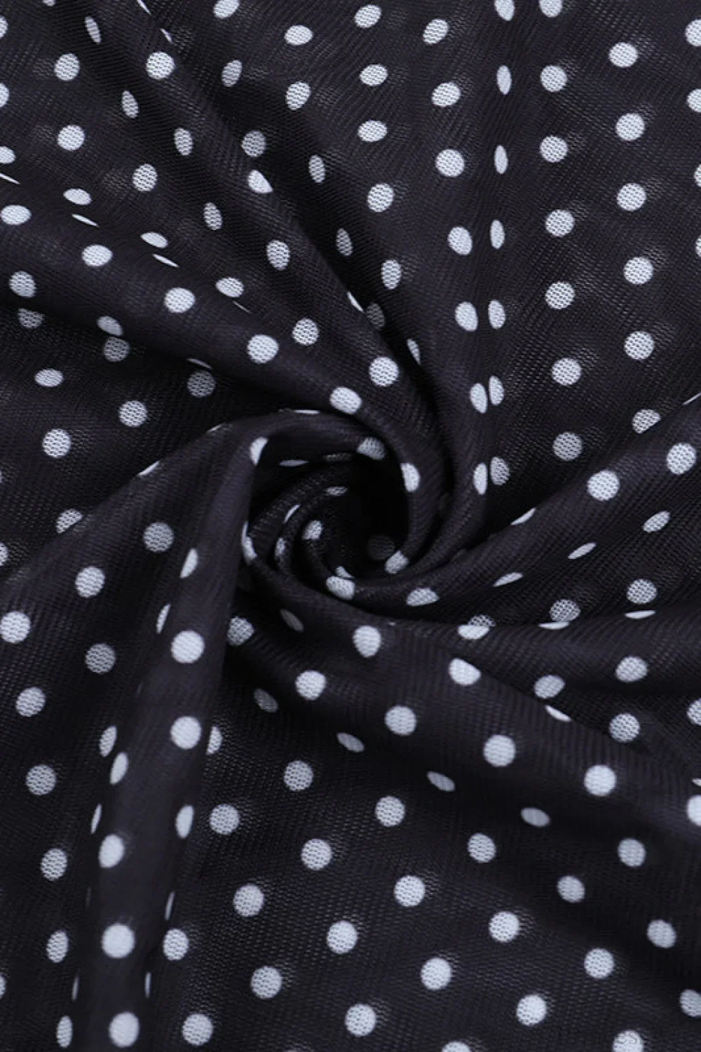 Square Neck Polka Dot Spliced A Line Maxi Dress - Image 5