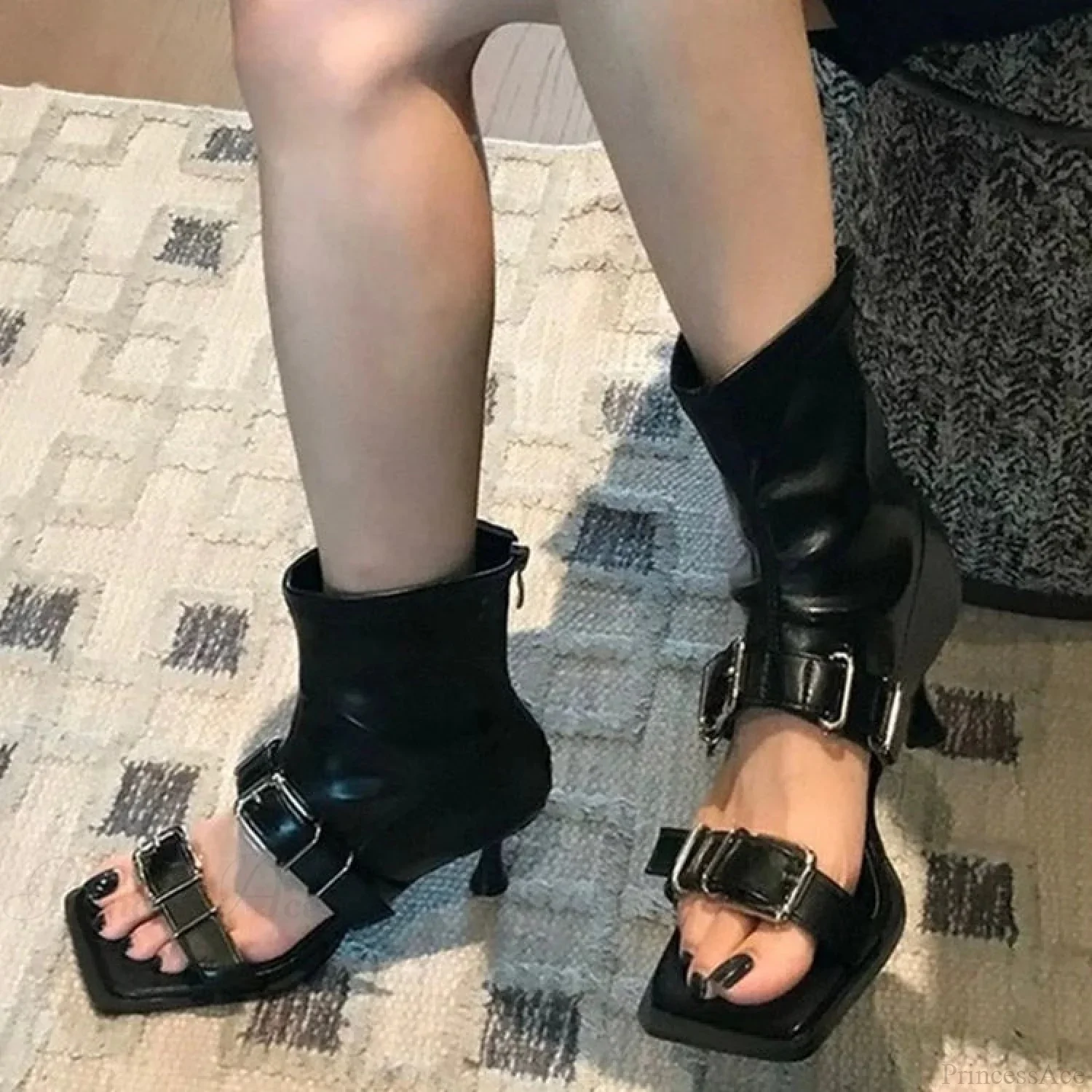 Square Toe Slingback Mysterious High Heel - Image 2