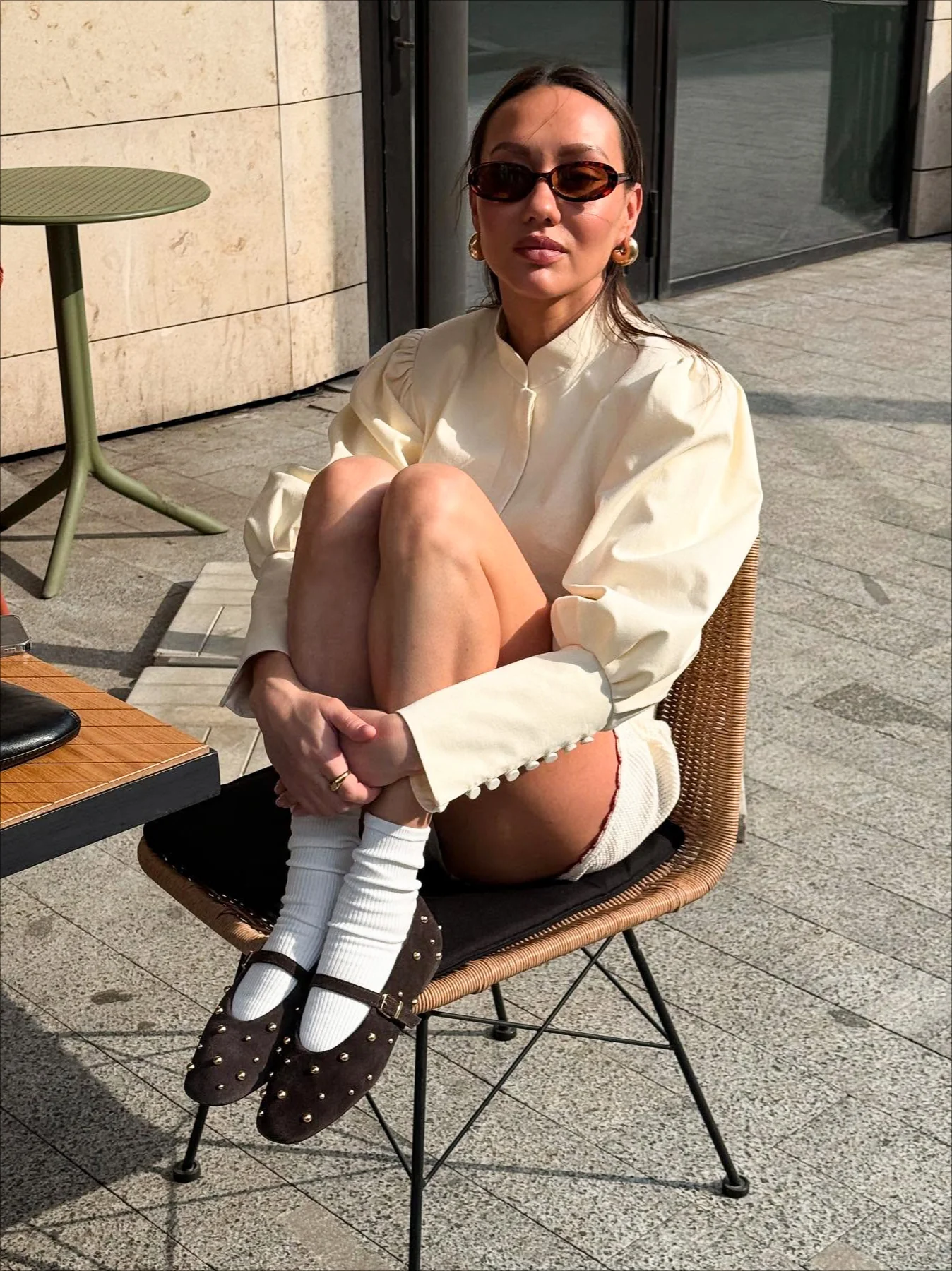 Stand Collar Puff Sleeve Blouse - Image 7