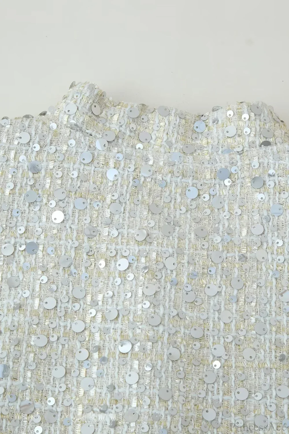 Stand Collar Sequin Long Sleeve Jacket - Image 5