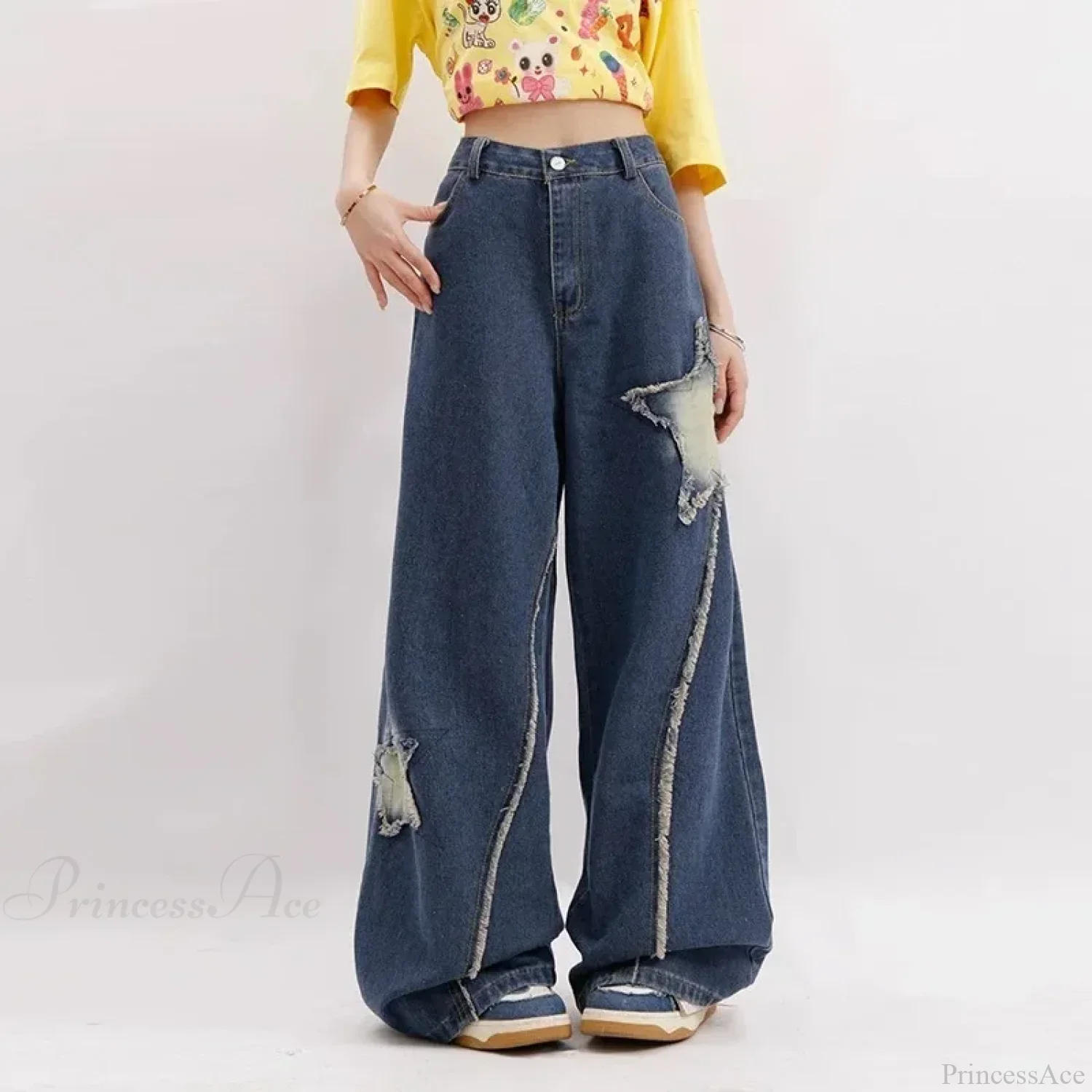 Star Baggy Denim Wide Leg Pants - Image 5
