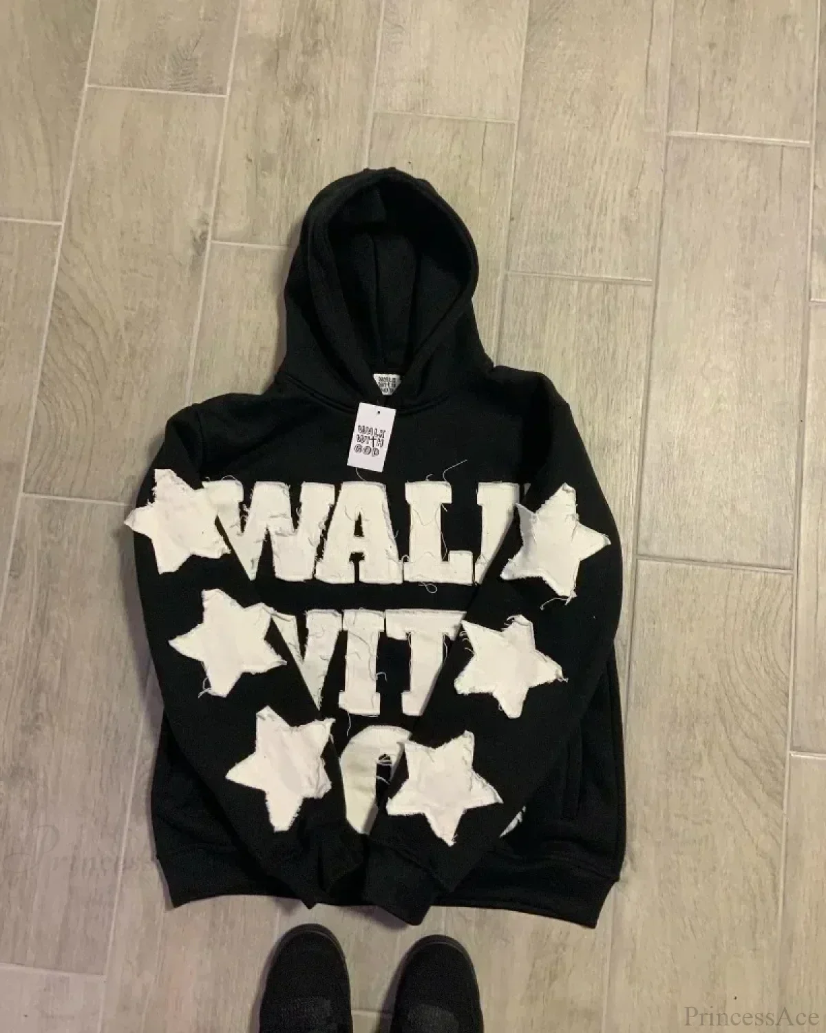 Star Patch Embroidery Hoodie - Image 3