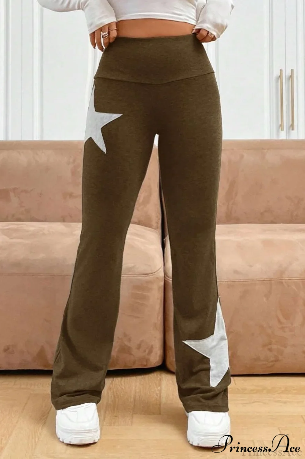 Star Stretchy High Waist Slim-Fit Flared Pants - Image 13
