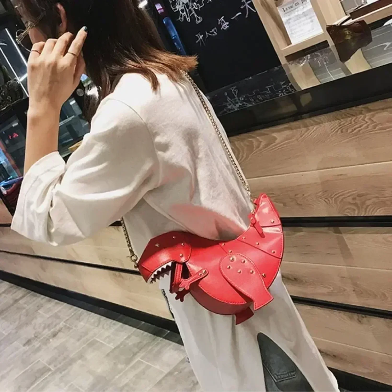 Star Tote Denim Chain Shoulder Bag - Image 3
