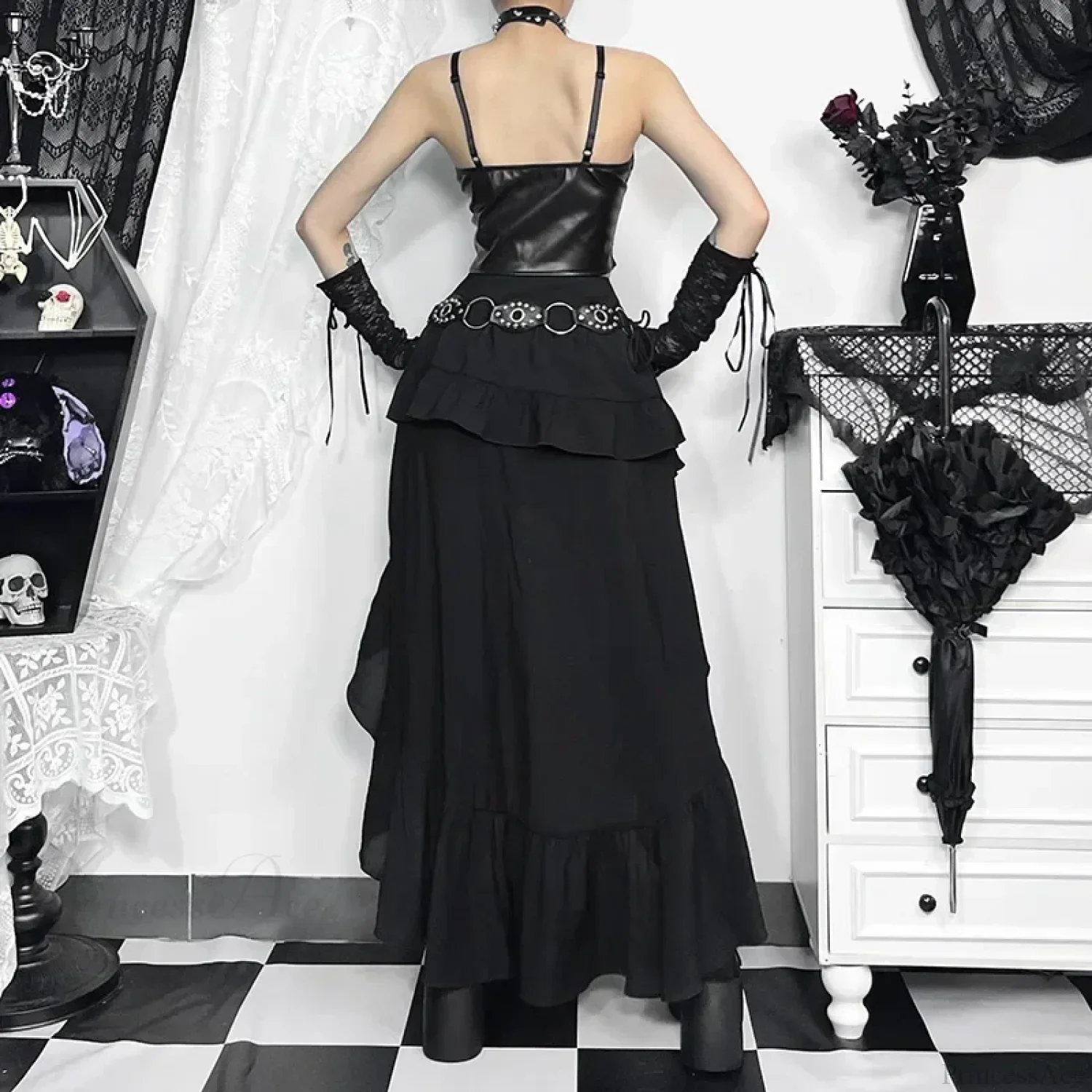Steampunk Ruffle High Low Skirt - Image 2