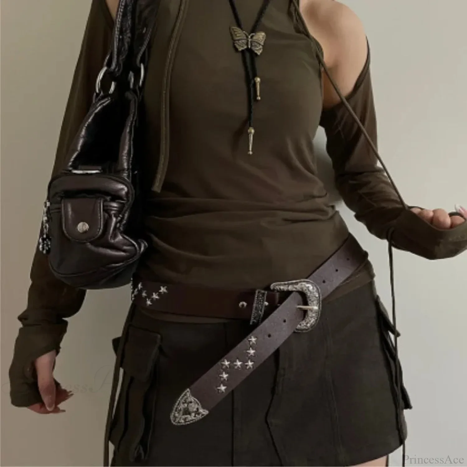 Stellar Rivet Y2K Gothic Metallic Buckle Belt - Image 2