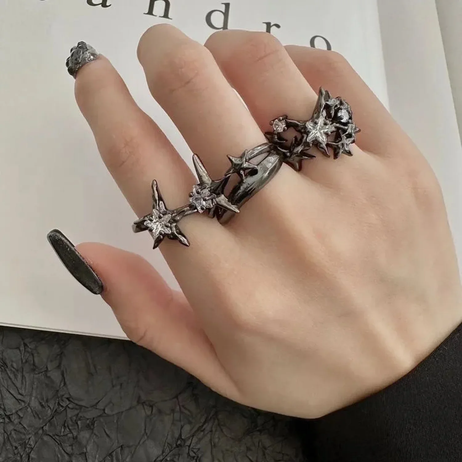 Stellar Shaped Gothic Zircon Band