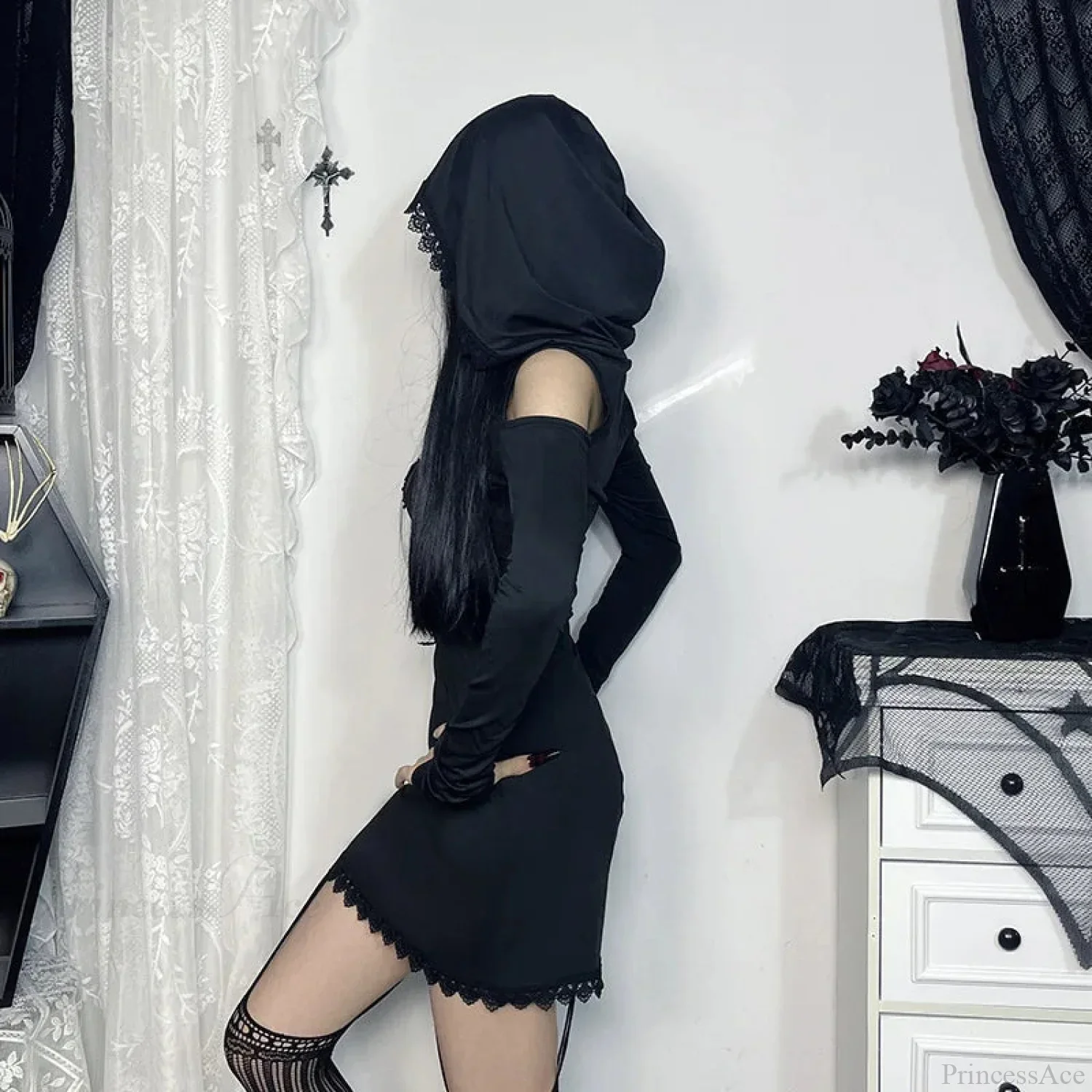 Stitched Hooded Small Dress - Image 2