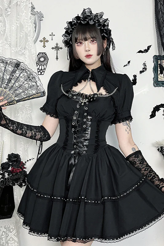 Strap Dress Cover Set Gothic Dress - Image 2