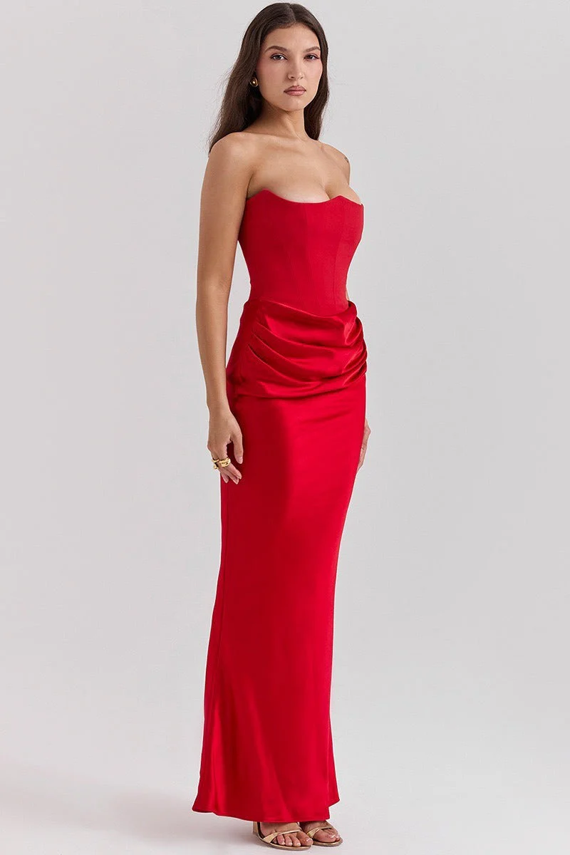 Strapless Boned Corset Bodycon Maxi Dress - Image 10