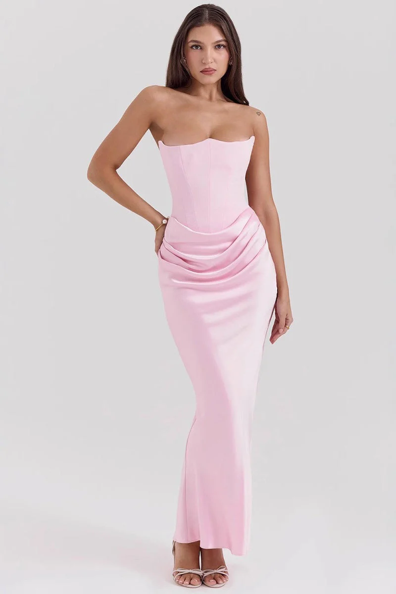 Strapless Boned Corset Bodycon Maxi Dress - Image 12
