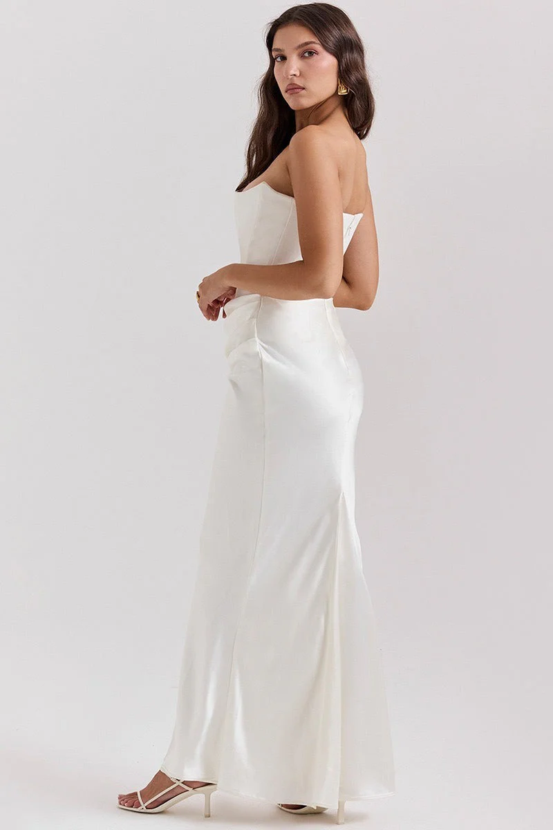 Strapless Boned Corset Bodycon Maxi Dress - Image 14
