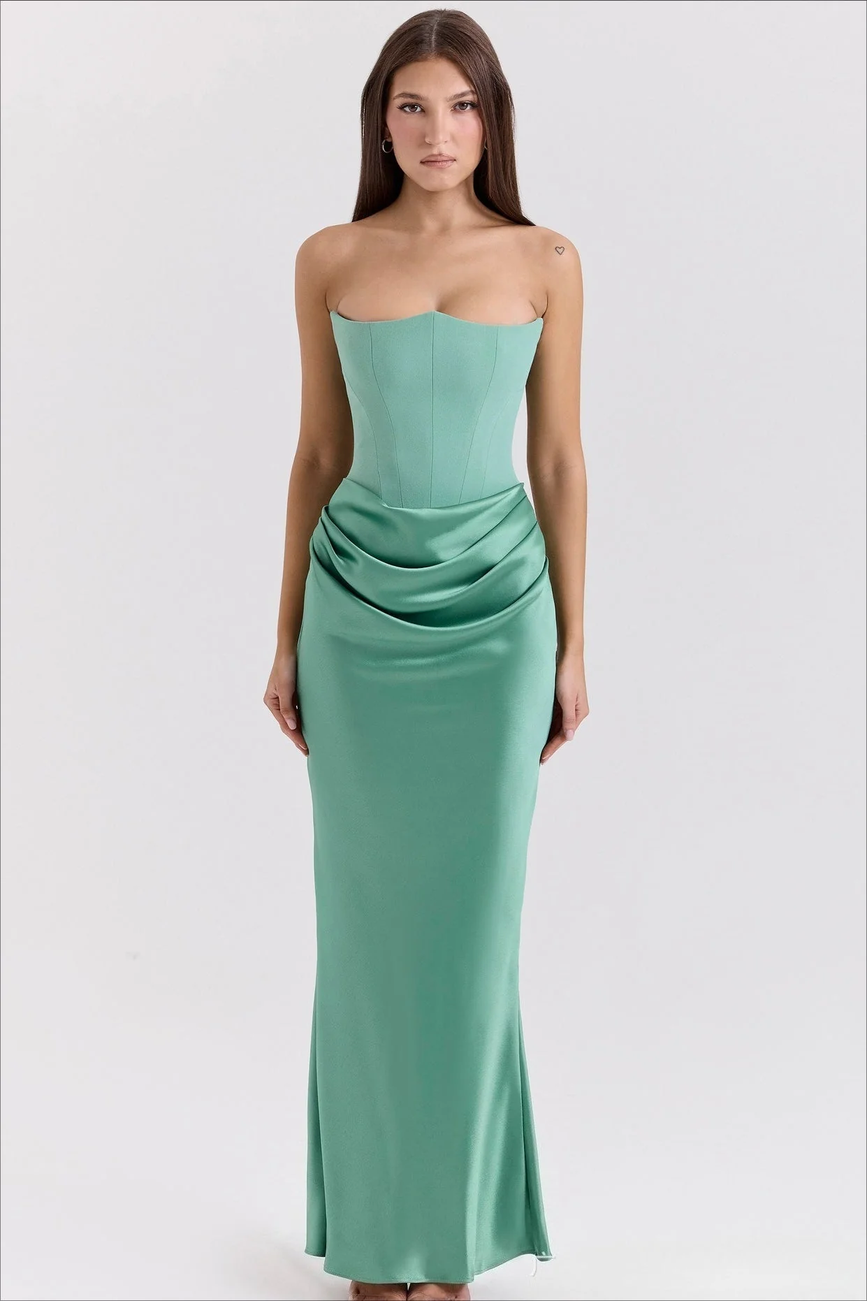 Strapless Boned Corset Bodycon Maxi Dress - Image 4