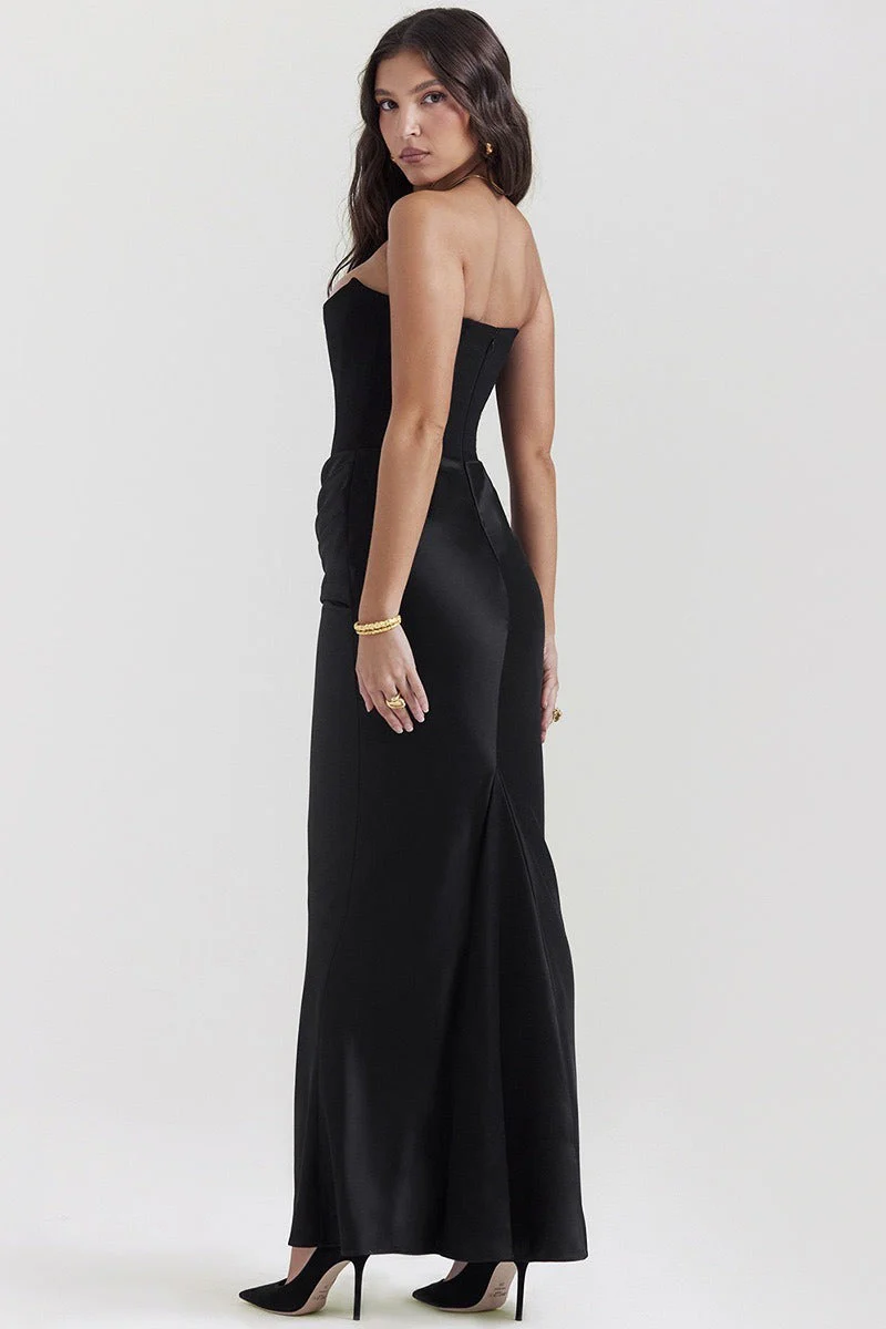 Strapless Boned Corset Bodycon Maxi Dress - Image 6