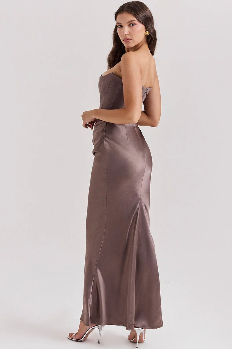 Strapless Boned Corset Bodycon Maxi Dress - Image 8