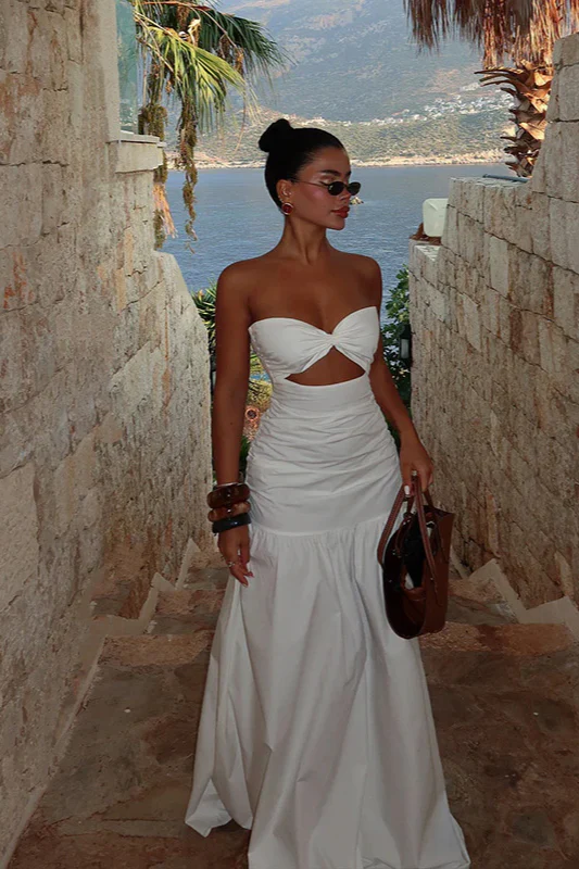 Strapless Hollow Out Beach Maxi Dress - Image 3