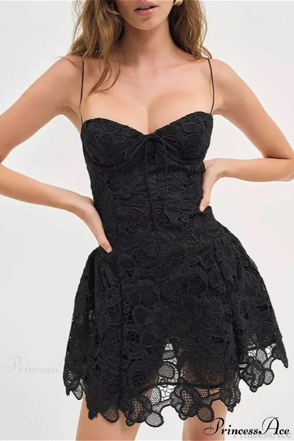 Strapless Lace Embroidery Sexy Party Dress - Image 3