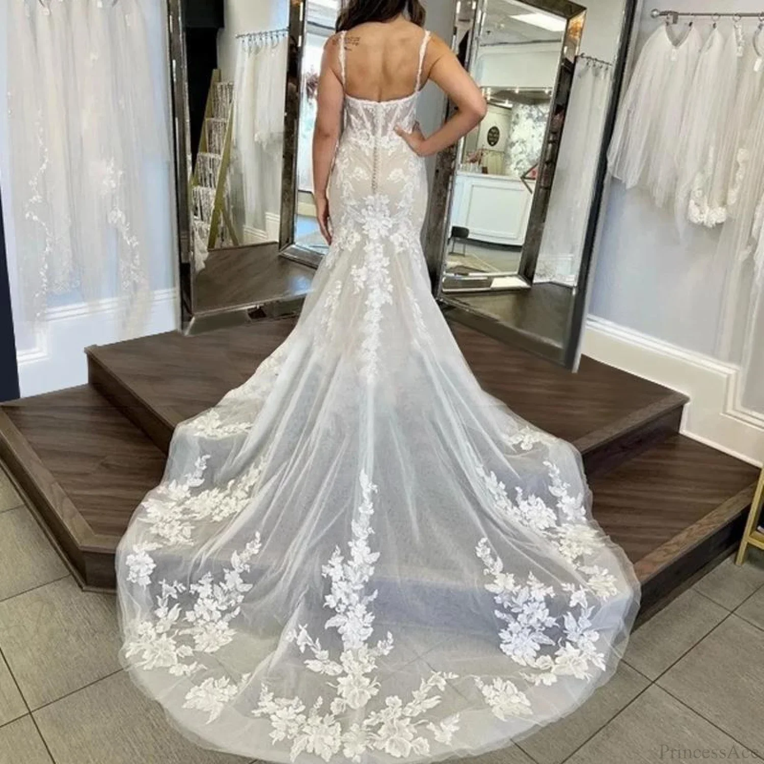 Strapless Mermaid Evening Wedding Dress - Image 2