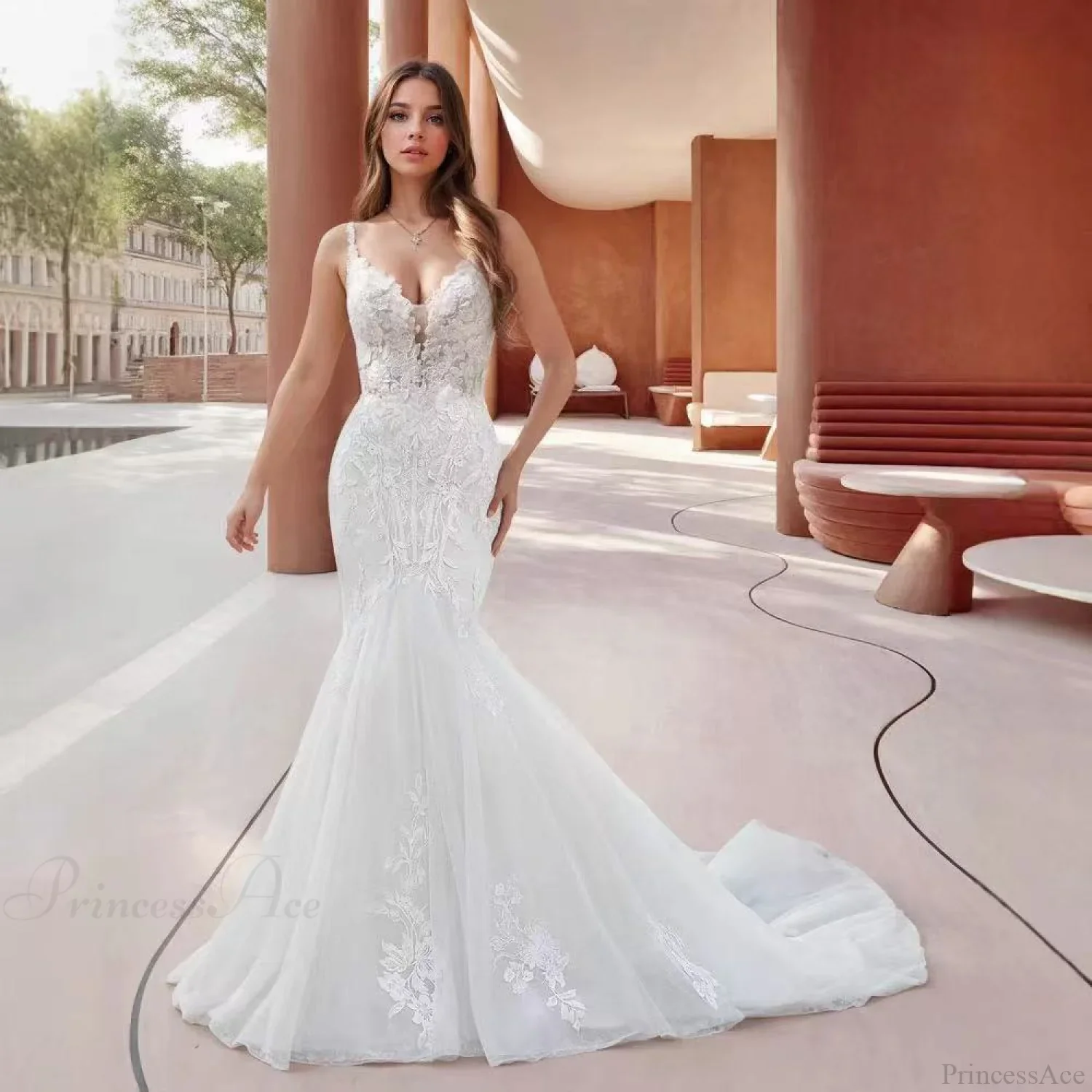 Strapless Satin Mermaid Bridal Wedding Dress - Image 3