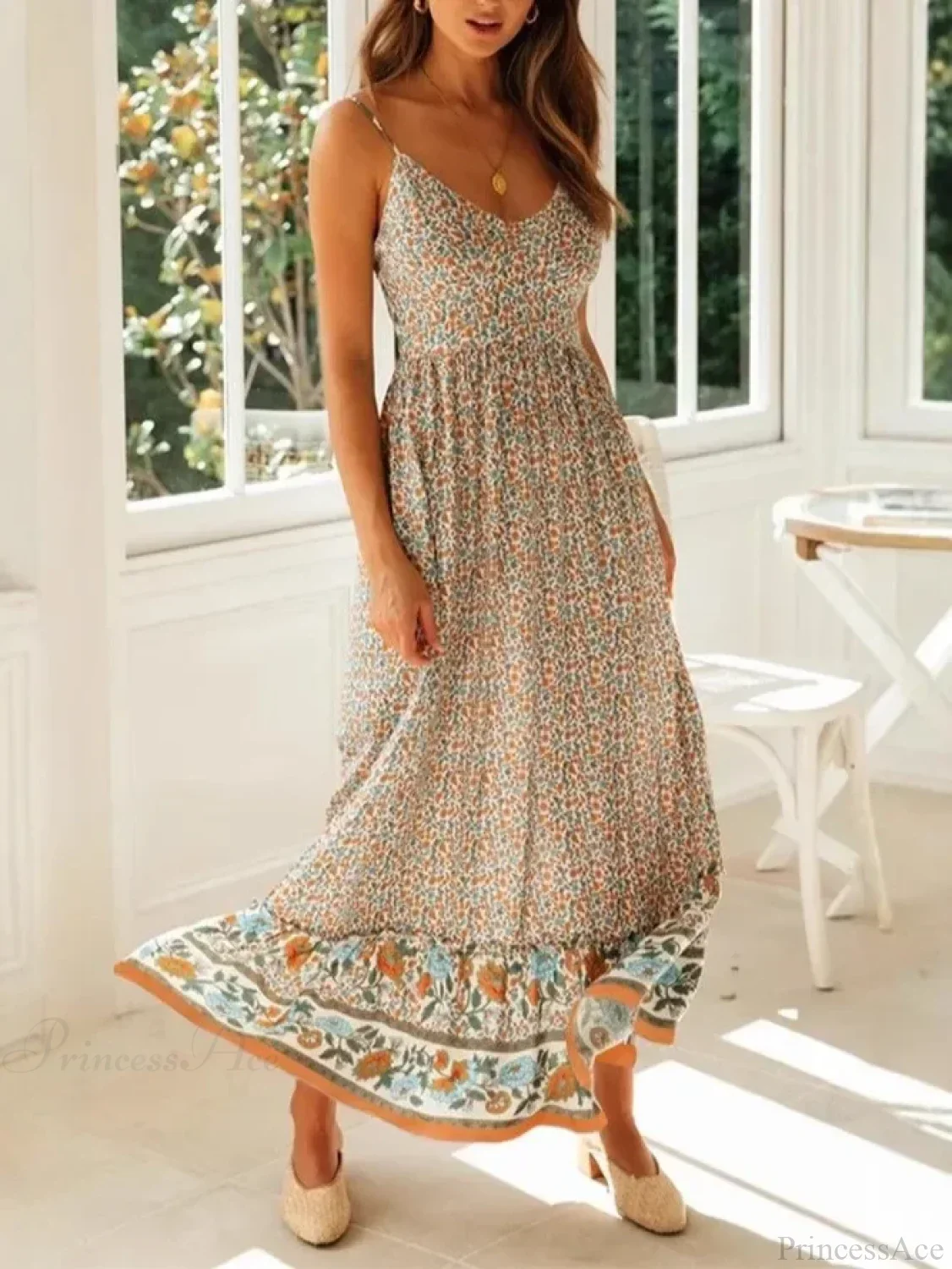 Strapless Vacation Summer Maxi Beach Boho Dress - Image 3