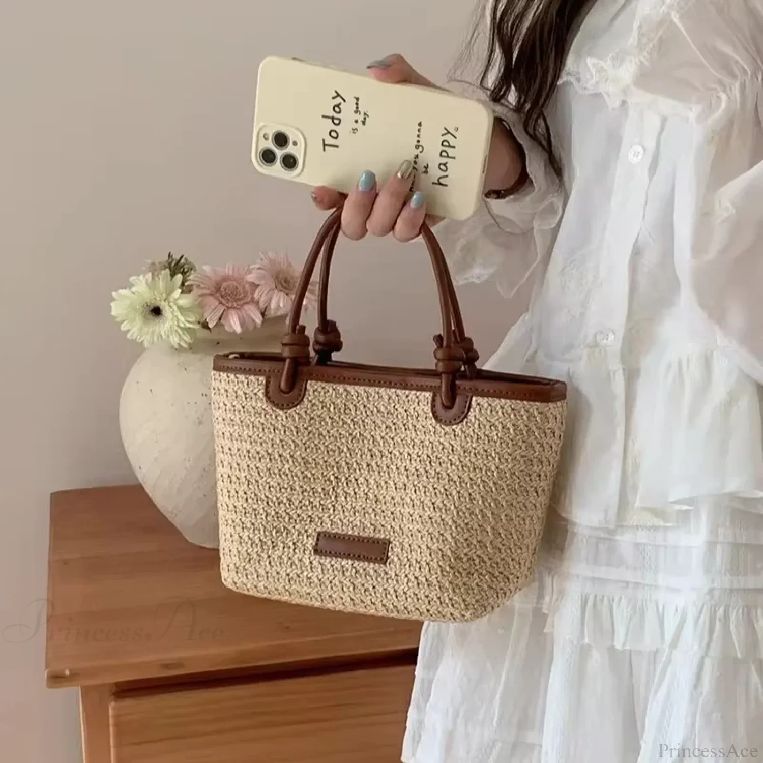 Straw Woven Rattan Summer Crossbody - Image 2