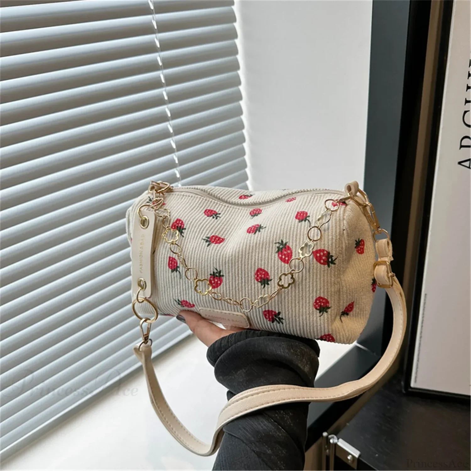 Strawberry Corduroy Mini Crossbody