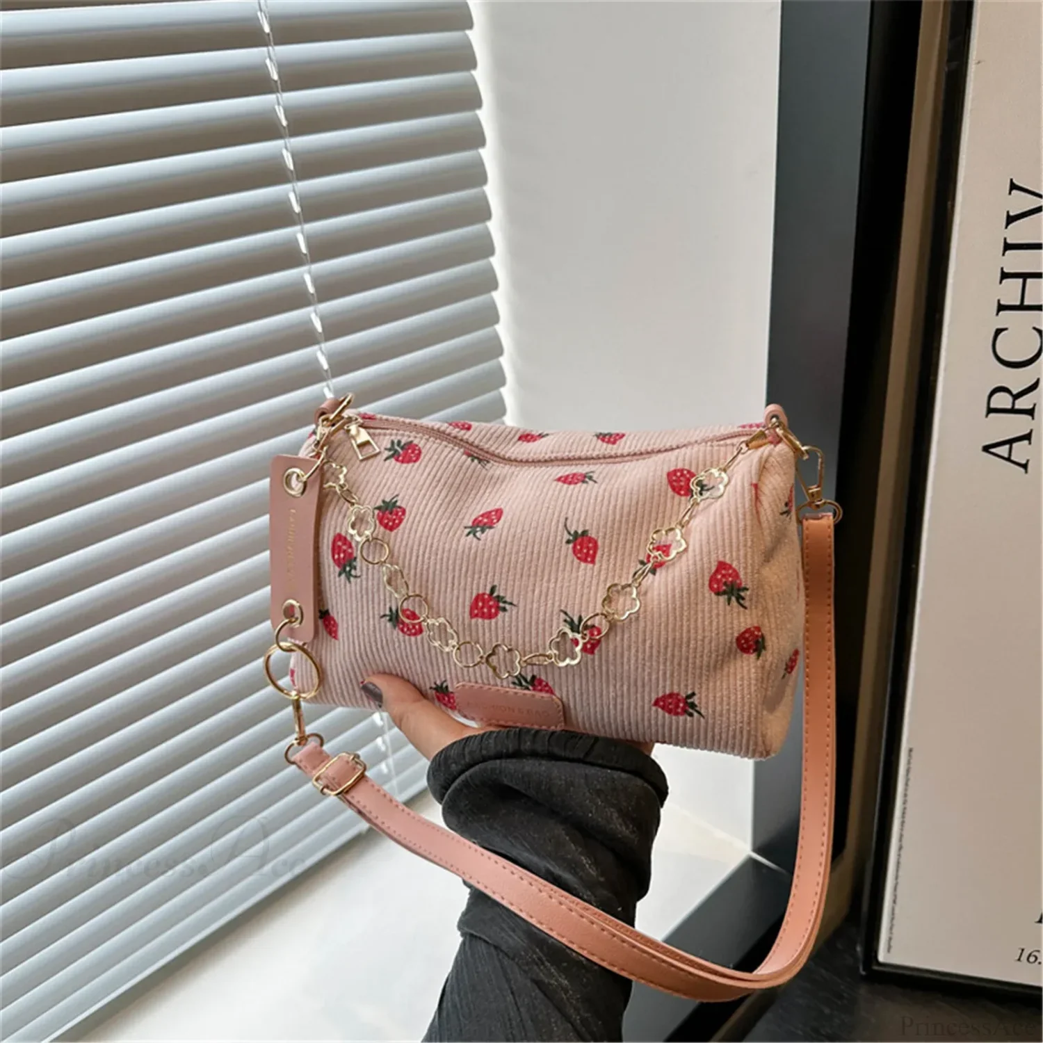 Strawberry Corduroy Mini Crossbody - Image 9