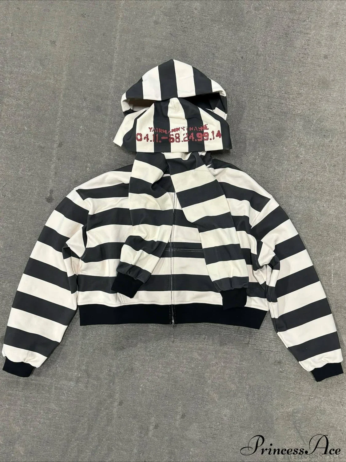 Hip-Hop Double-Layered Hood Graphic Print Hoodie