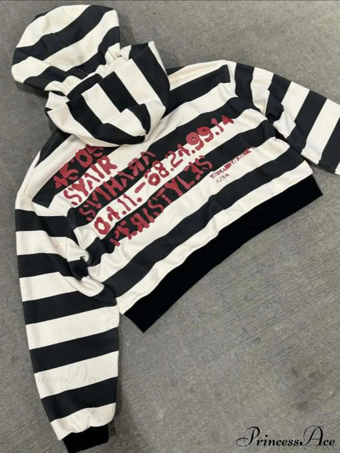 Hip-Hop Double-Layered Hood Graphic Print Hoodie - Image 2