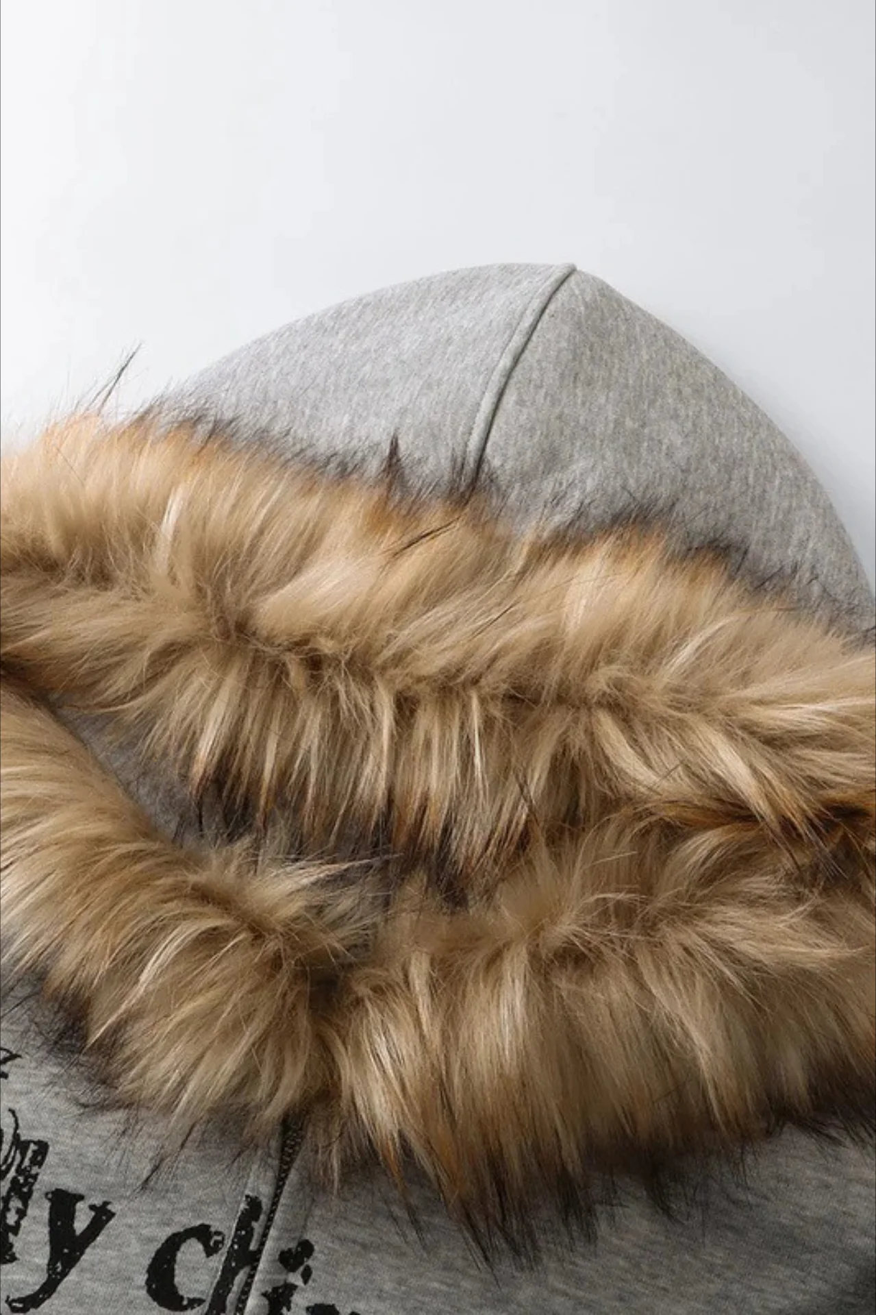 Street Print Fur Trimmed Relaxed Hoodie - Image 6