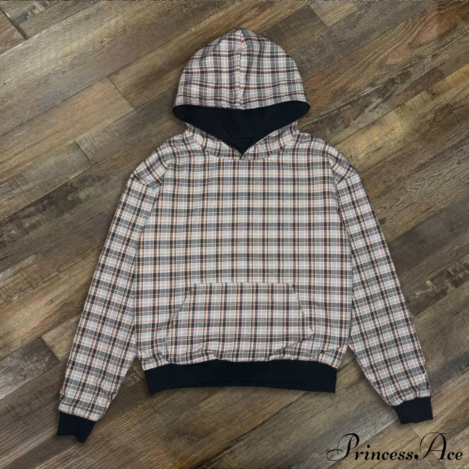 Street Style Reversible Plaid Hoodie - Image 2