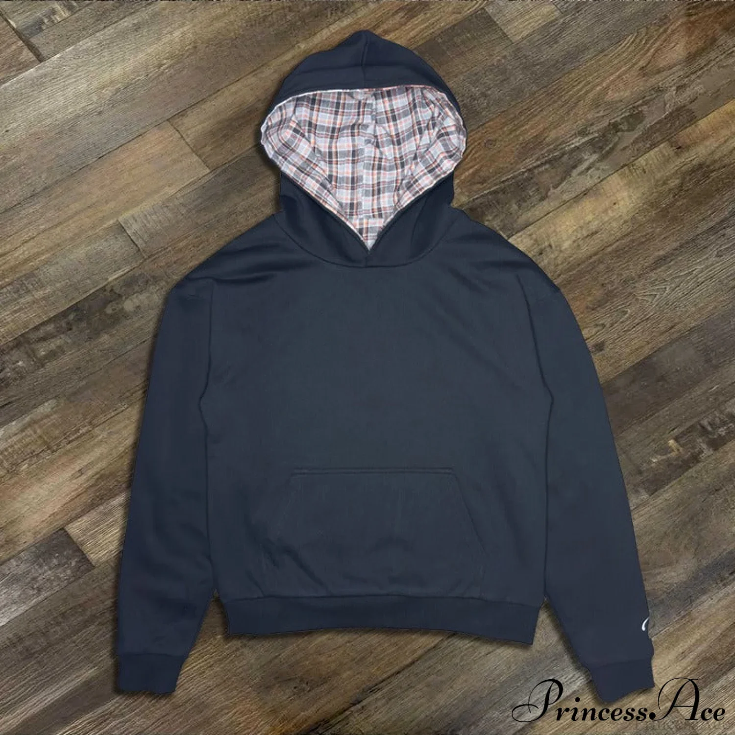 Street Style Reversible Plaid Hoodie - Image 4