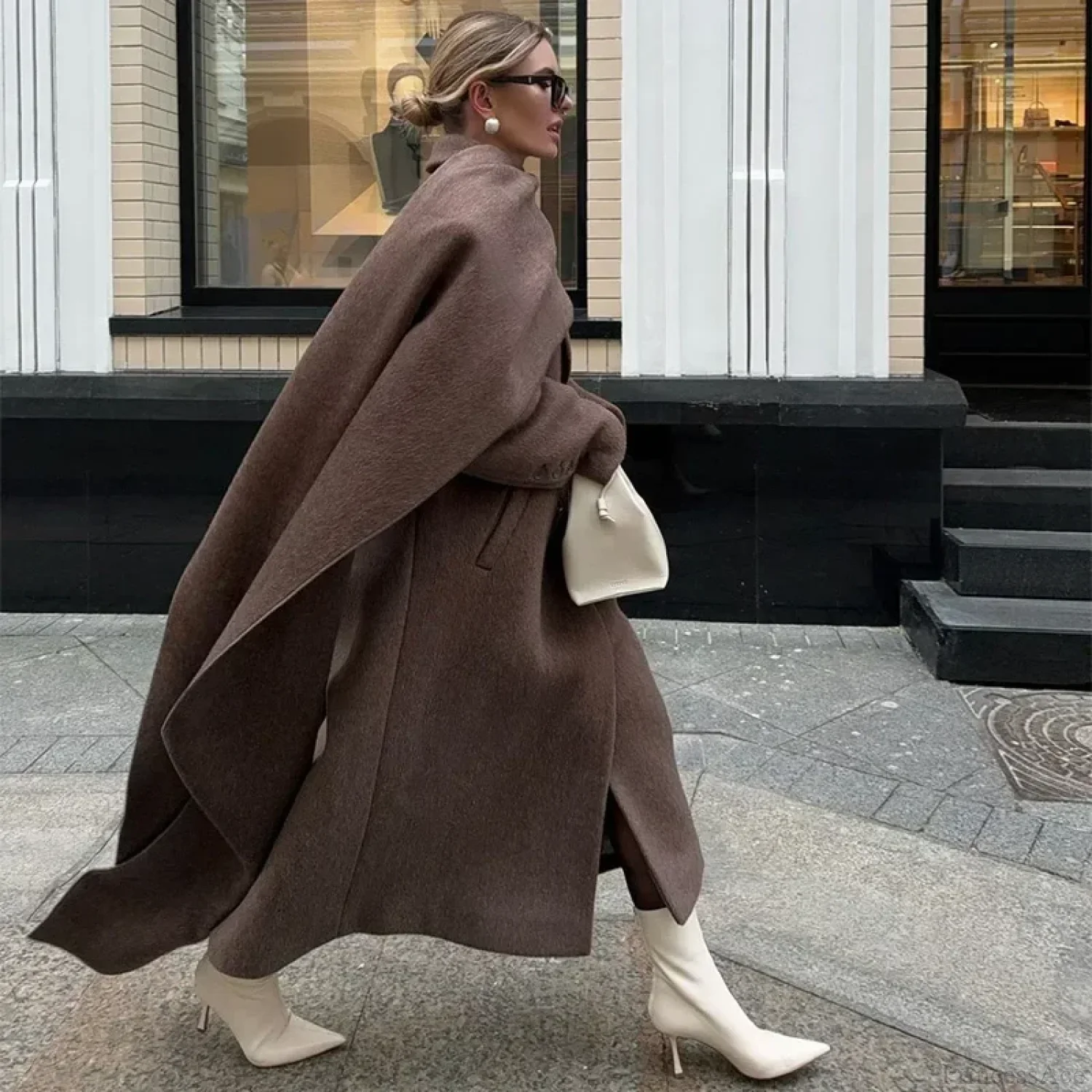 Street Women's Lapel Double-Breasted Overcoat - Image 4
