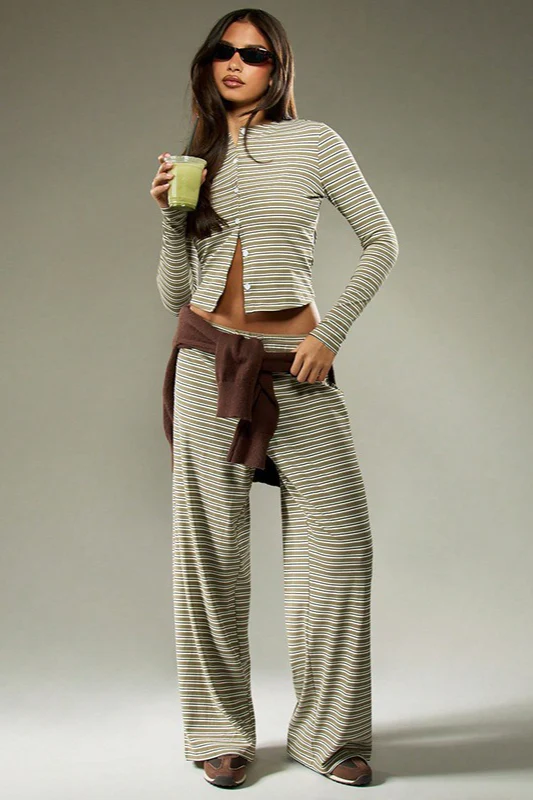 Stripe Button Cord Easy Two Piece Set - Image 2