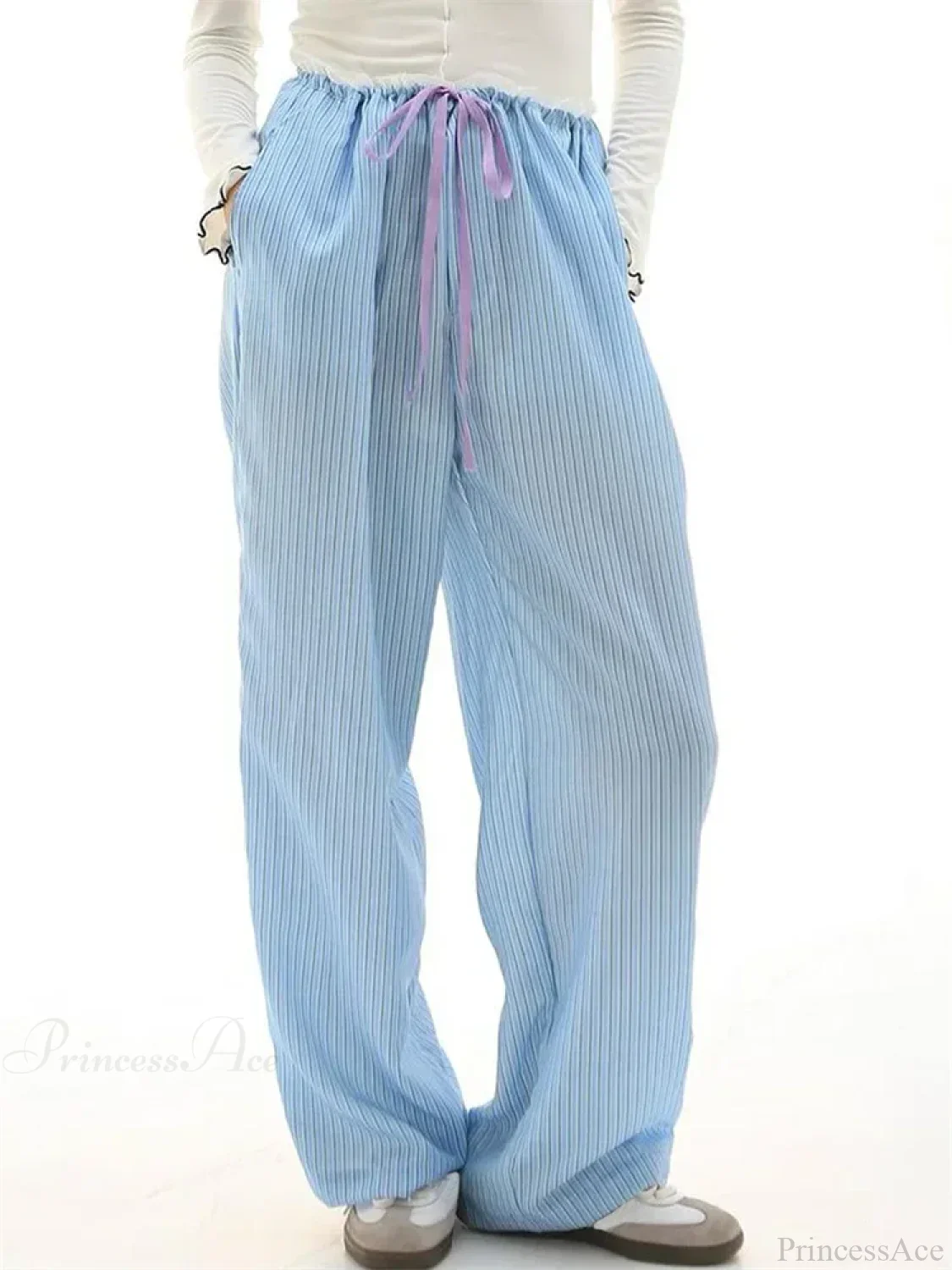 Stripe Drawstring Wide Leg Casual Sweatpant Pant - Image 7