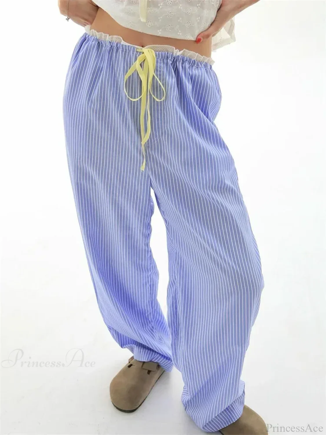 Stripe Drawstring Wide Leg Casual Sweatpant Pant - Image 8