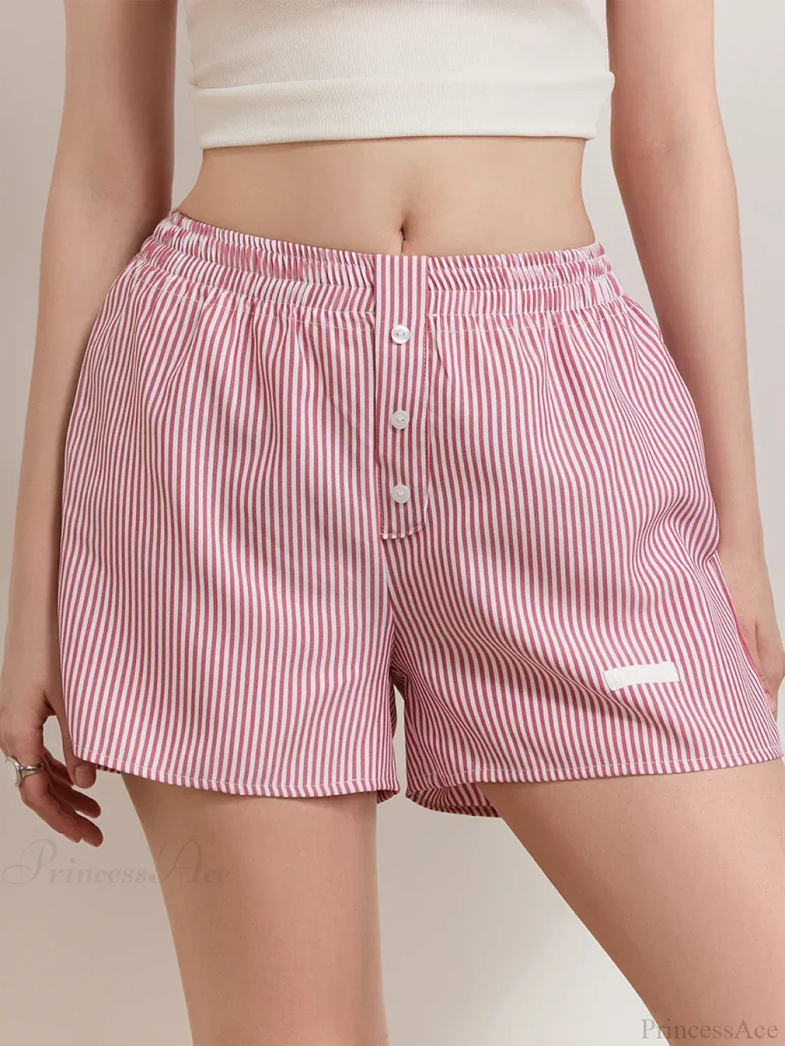 Striped Button Wide Leg Lounge Short - Image 2