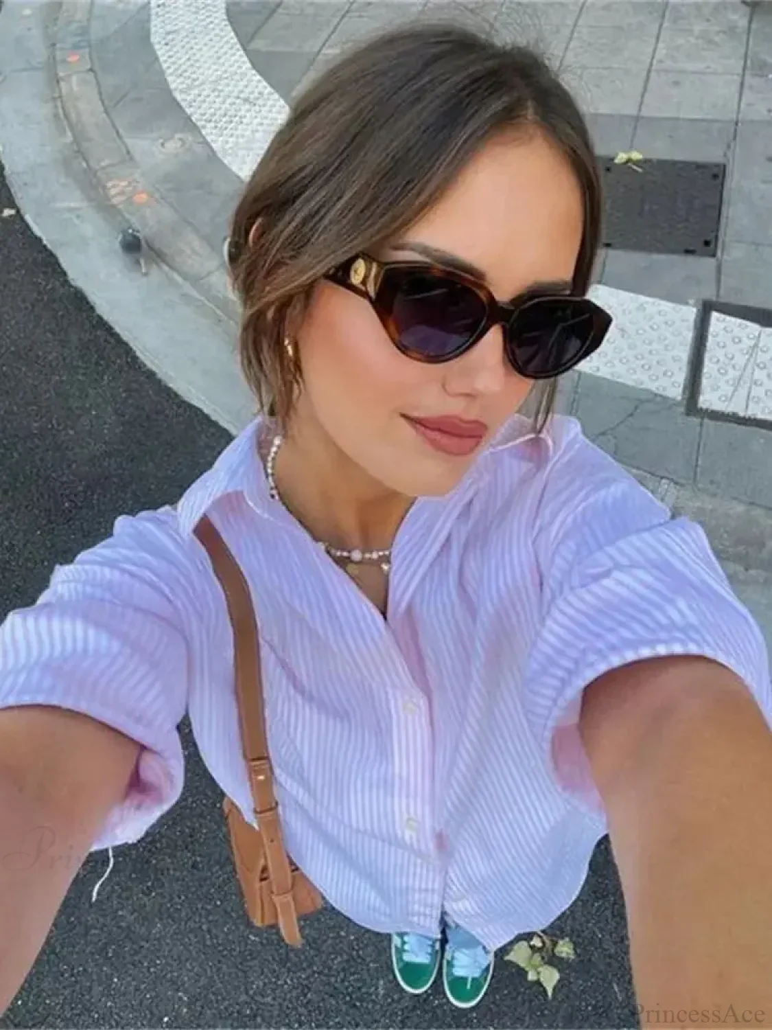 Striped Casual Office Blouse - Image 6