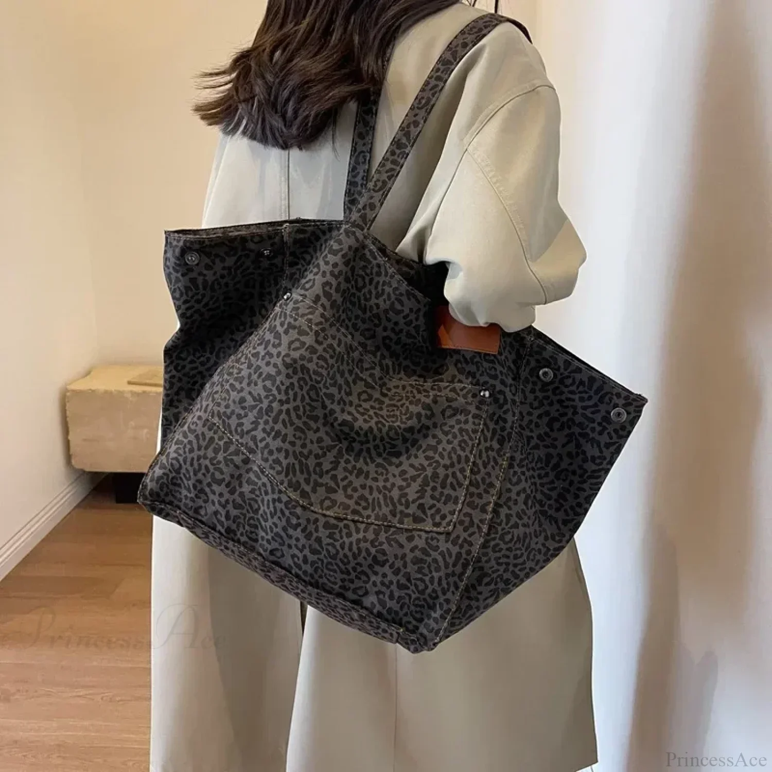 Striped Corduroy Canvas Crossbody Shoulder Bag - Image 3