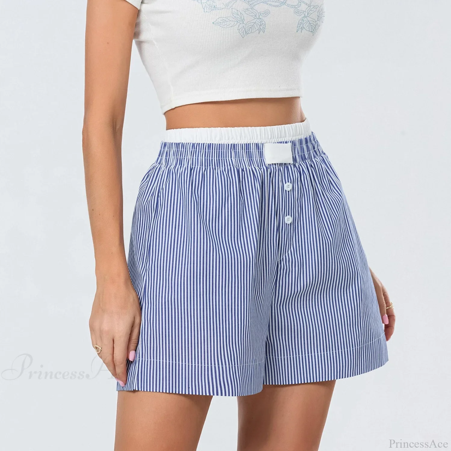 Striped Double-Layered Pajama Short - Image 7
