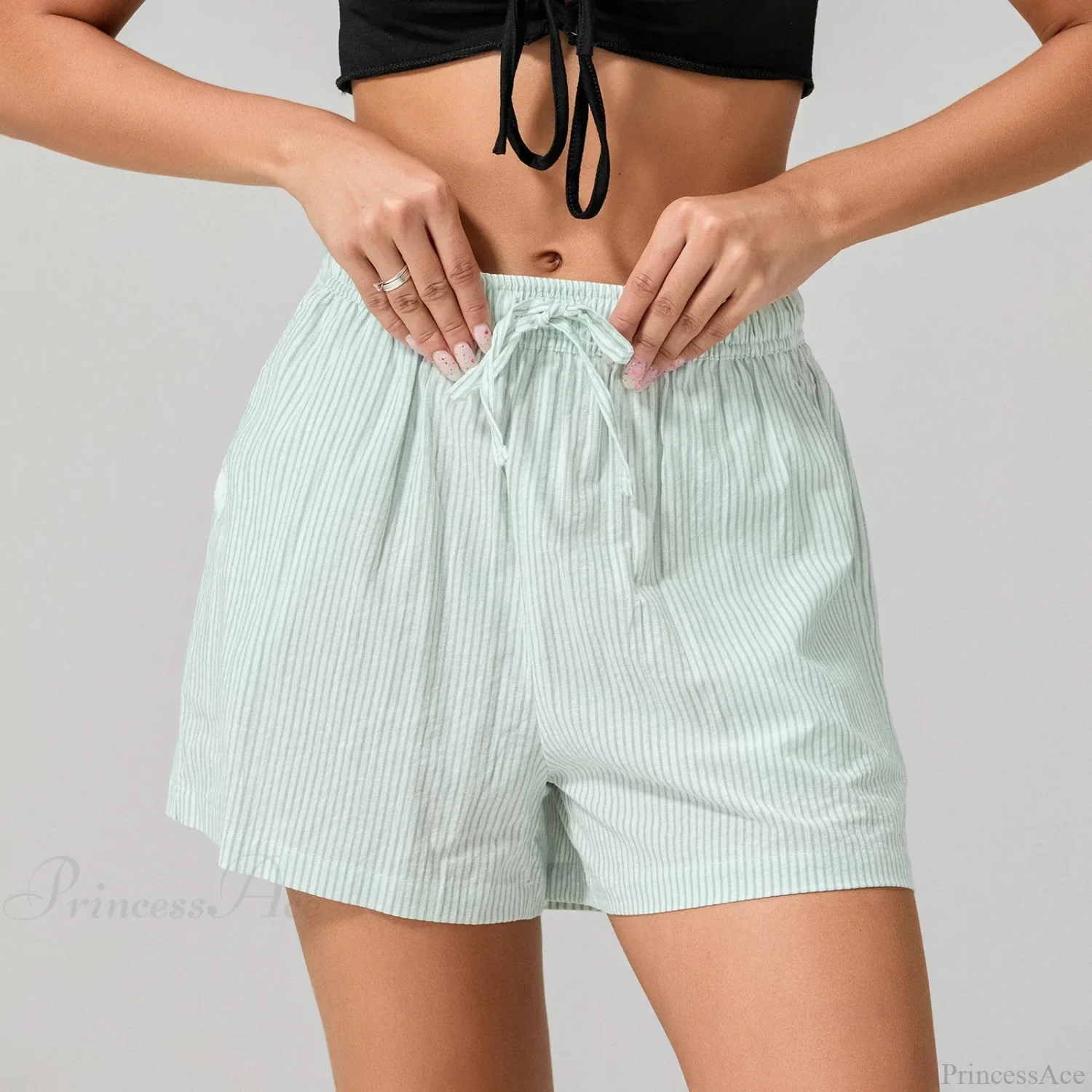 Striped Drawstring Wide Leg Short - Image 7