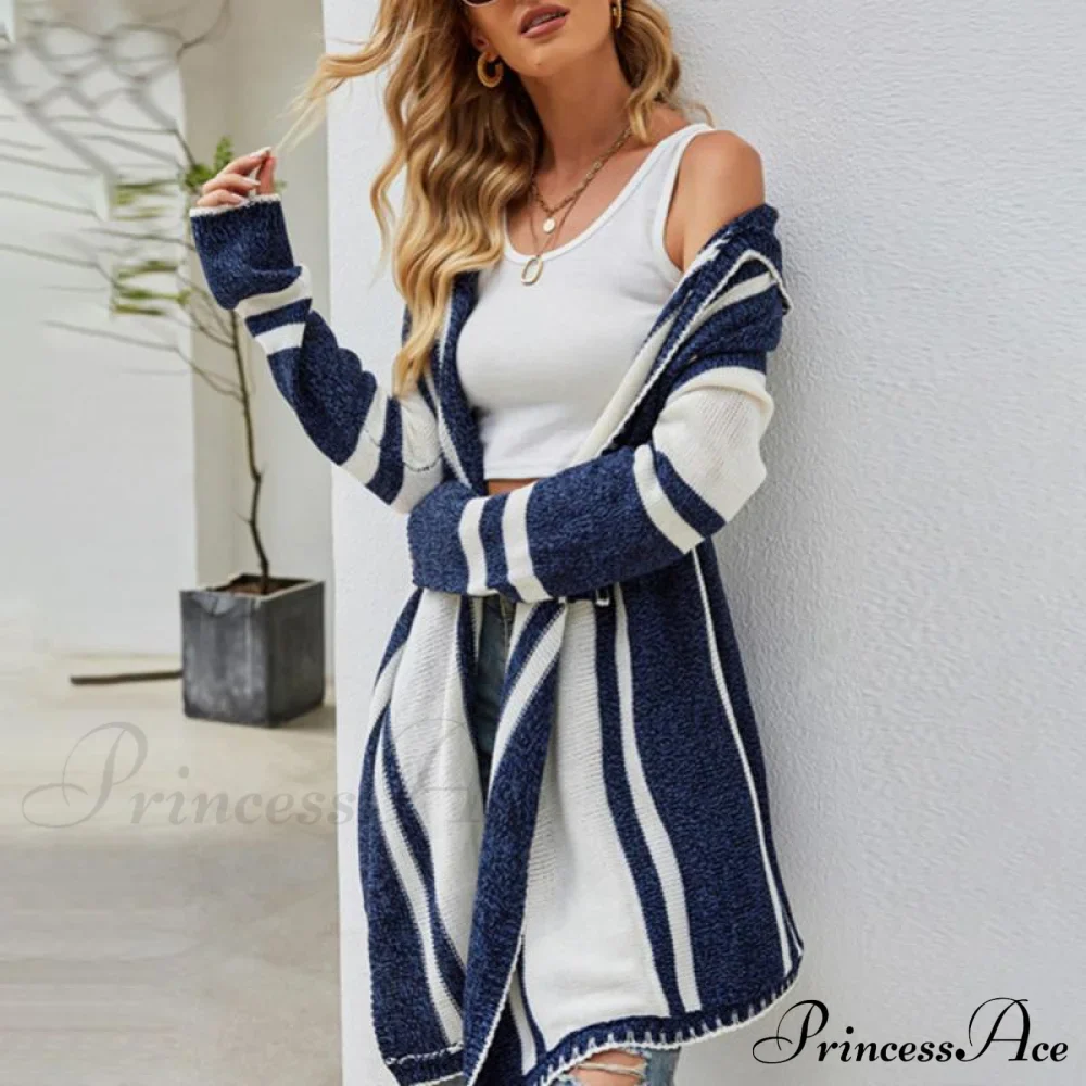 Striped Hooded Cardigan - Image 14