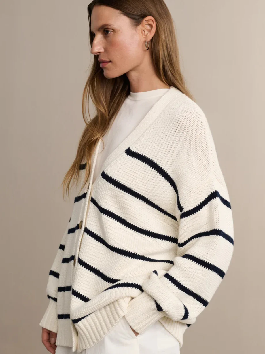 Striped Loose Knit Cardigan - Image 4