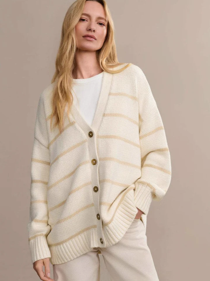 Striped Loose Knit Cardigan - Image 7