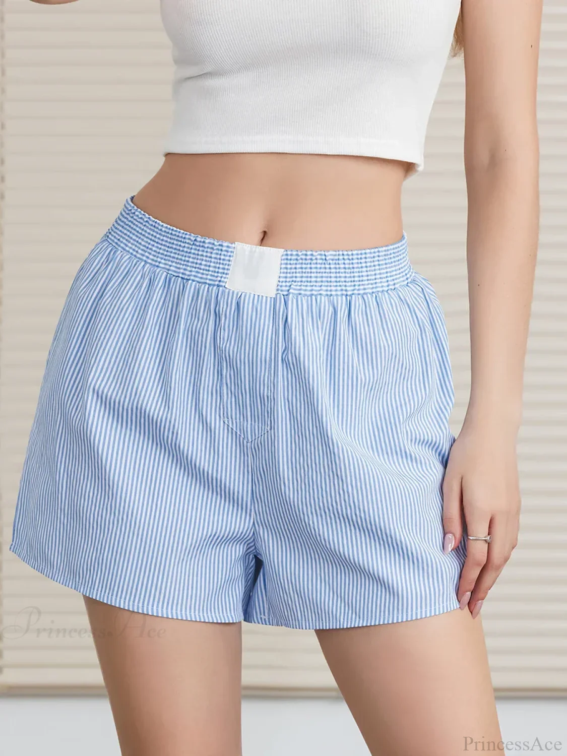 Striped Loose Wide Leg Lounge Short - Image 4