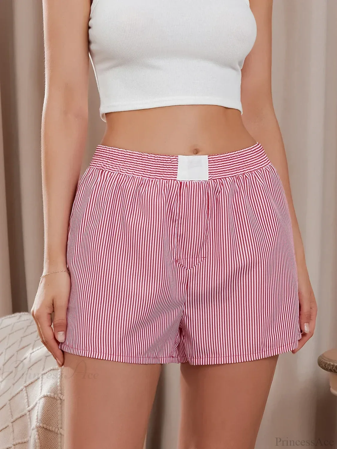 Striped Loose Wide Leg Lounge Short - Image 5